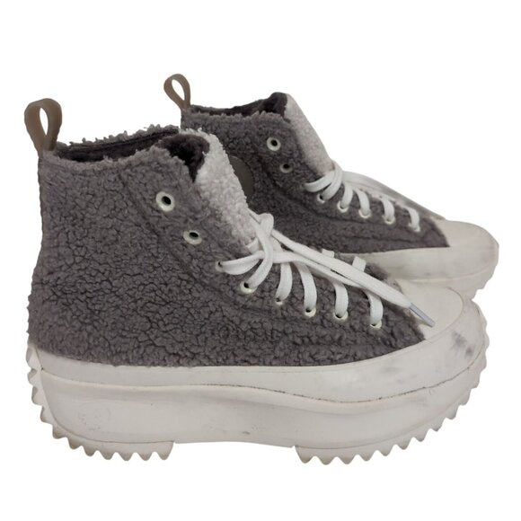 Converse Run Star Hike High Sherpa Platform Sneaker Womens 8.5 Mens 7 Gray - Picture 6 of 11